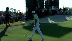 Rory McIlroy chip in delight