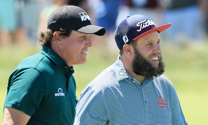 Phil Mickelson and Andrew 'Beef' Johnston