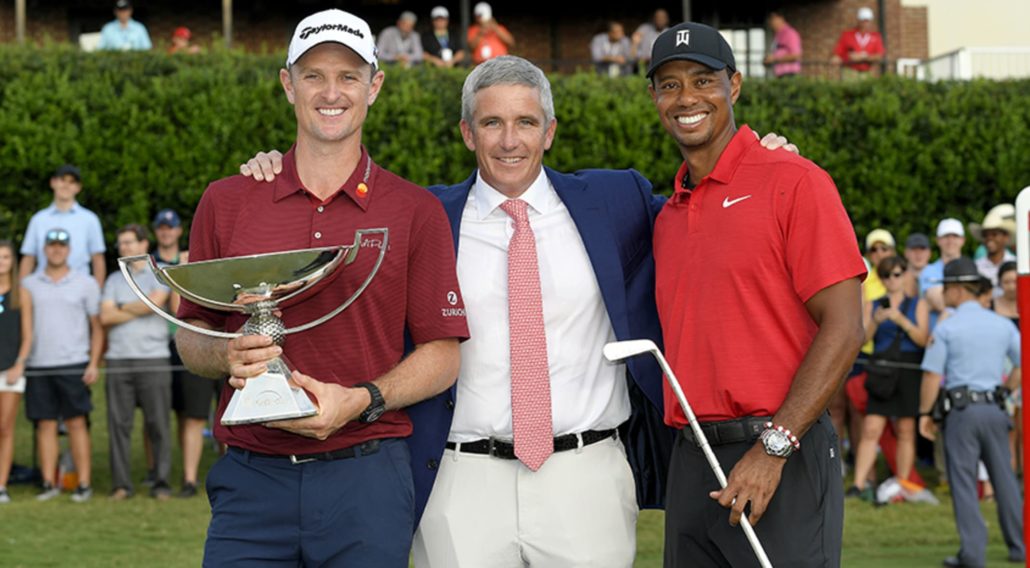 Justin Rose and Tiger Woods