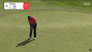 Jon Rahm putting for birdie