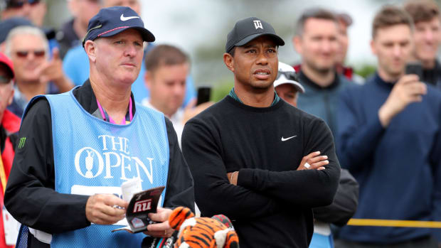 Tiger's caddie linking up with Cantlay