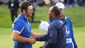 Jon Rahm and Tiger Woods at the Ryder Cup