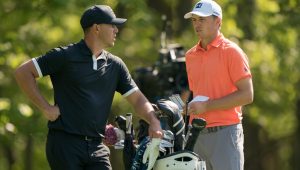 Brooks Koepka Jordan Speith chat course