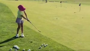 Six-year-old girl impressive short game