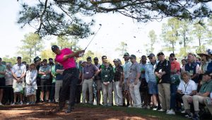 Tiger Woods Masters 7 April 22 fans trees