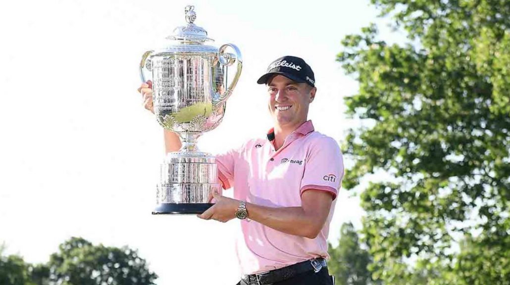 Justin Thomas 2022 PGA Championship trophy