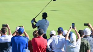 Tiger Woods PGA Championship 2022 fans practice