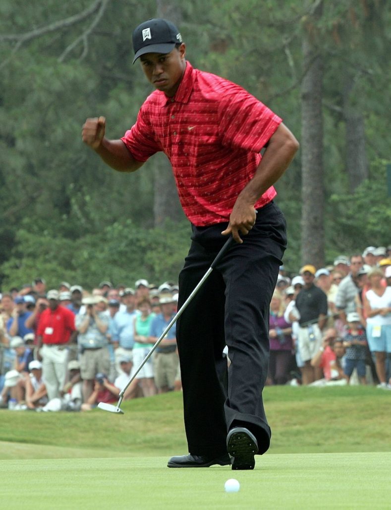 Tiger Woods birdie putt US Open 2005