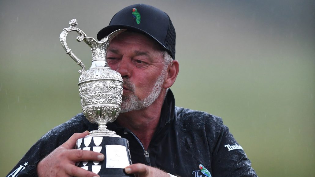 Darren Clarke Senior Open trophy 2022