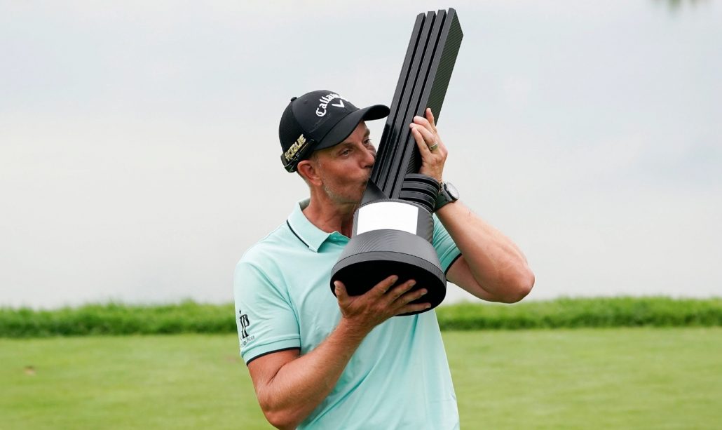 Henrik Stenson LIV Golf trophy Bedminster