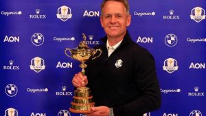 Luke Donald Ryder Cup trophy