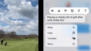Romantic texts golfer