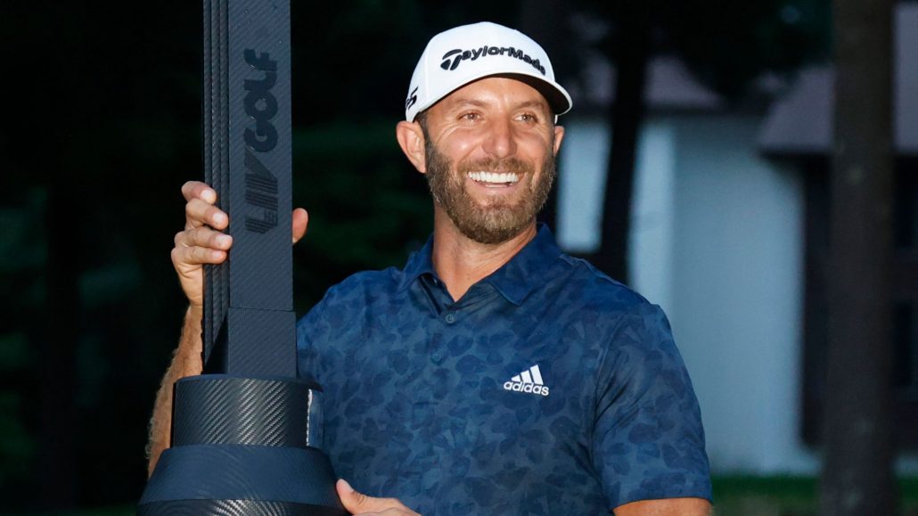 Dustin Johnson LIV Golf smiles