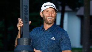 Dustin Johnson LIV Golf smiles