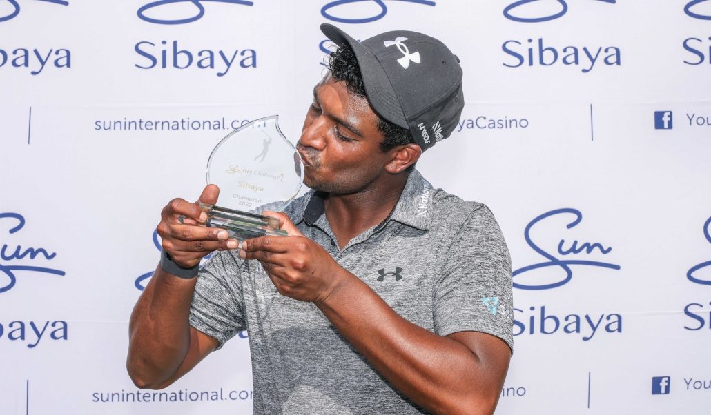 Dylan Naidoo SunBet Challenge trophy