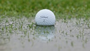 Golf ball in the rain