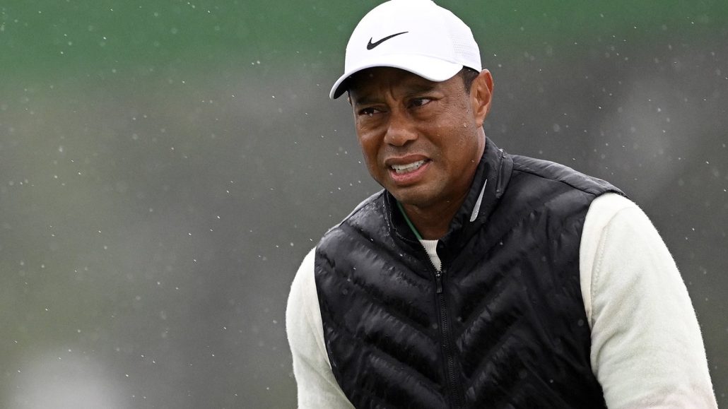 Tiger Woods grimace Masters 2023