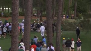 Tree nearly falls Masters crowd 2023