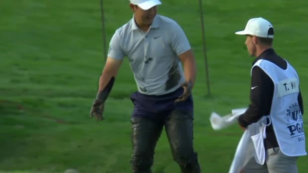 Tom Kim mud bath PGA