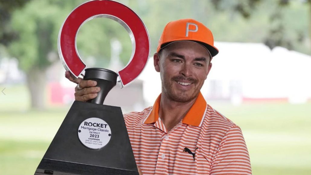 Rickie Fowler Rocket Mortgage Classic trophy 2023