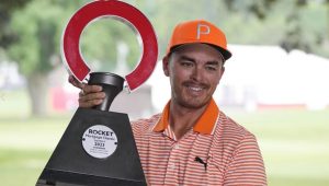 Rickie Fowler Rocket Mortgage Classic trophy 2023