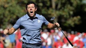 Rory McIlroy Ryder Cup celebrates