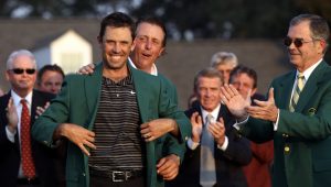 Charl Schwartzel green jacket Ross Kinnaird Getty Images