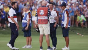 Rory McIlroy Patrick Cantlay Joe LaCava Richard Heathcote:Getty Images