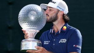 Max Homa NGC trophy 12 Nov 2023 Warren Little Getty Images