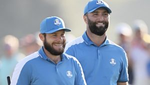 Jon Rahm Tyrrell Hatton 2023 Ross Kinnaird Getty Images