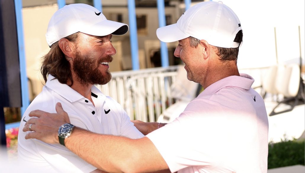 Tommy Fleetwood Rory McIlroy 13 Jan 2024 Warren Little Getty Images