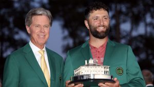 Jon Rahm Fred Ridley 9 April 2024 Andrew Redington Getty Images