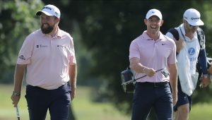 Rory McIlroy, Shane Lowry 25 Apr 2024 Jonathan Bachman Getty Images