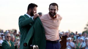 Scottie Scheffler Jon Rahm 14 Apr 2024 Maddie Meyer Getty Images