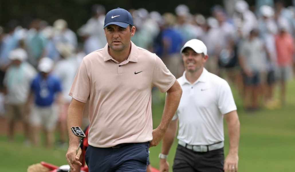 Scottie Scheffler Rory McIlroy 9 Apr 2024 Gregory Shamus Getty Images