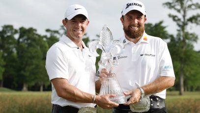 Shane Lowry Rory McIlroy 28 Apr 2024 Chris Graythen Getty Images