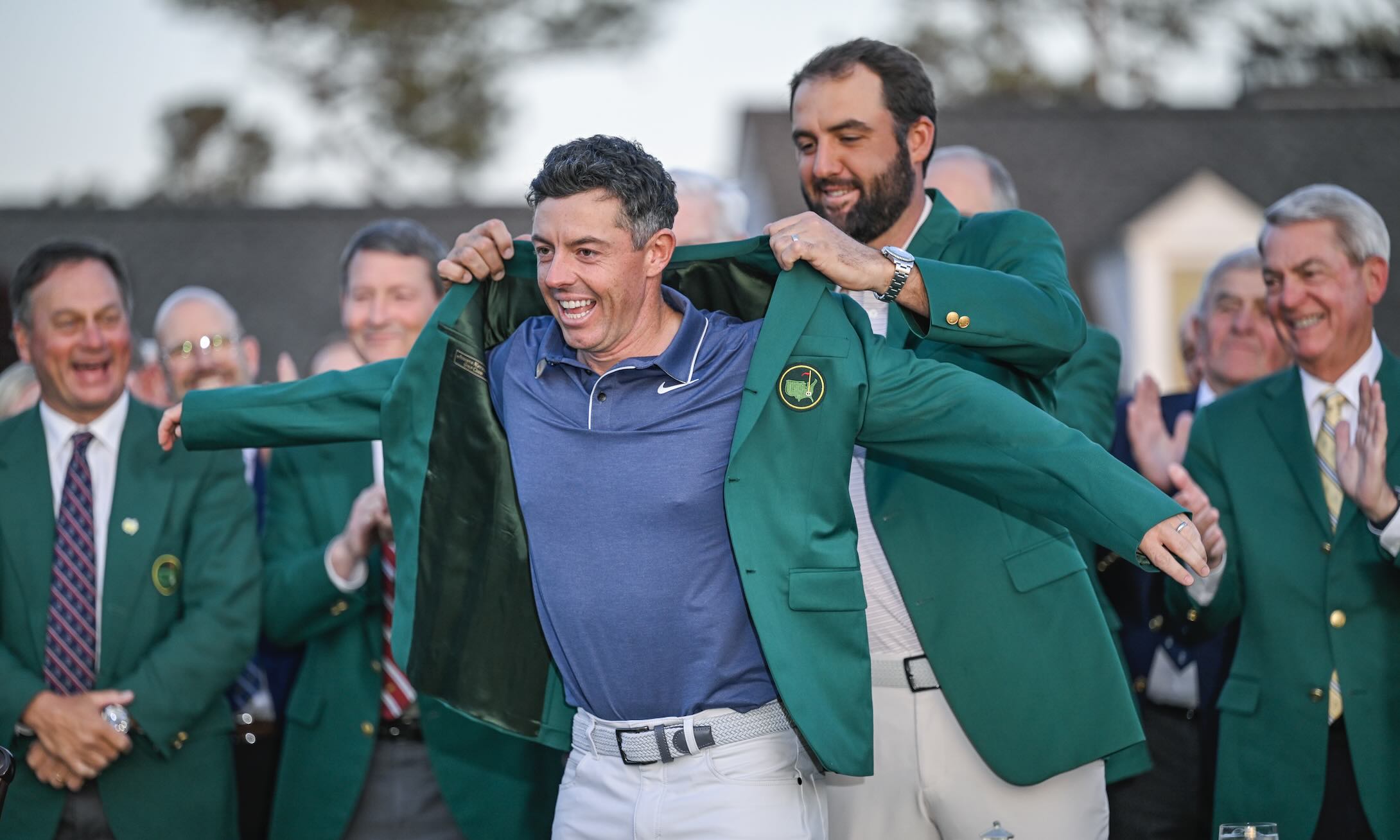 Rory McIlroy Scottie Scheffler Green Jacket Ben Jared Getty Images