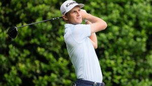 Will Zalatoris of the United States hits a tee shot on the 12th hole during the second round of the PGA Championship at Quail Hollow Country Club on May 16, 2025 in Charlotte, North Carolina. (Photo by Alex Slitz/Getty Images)