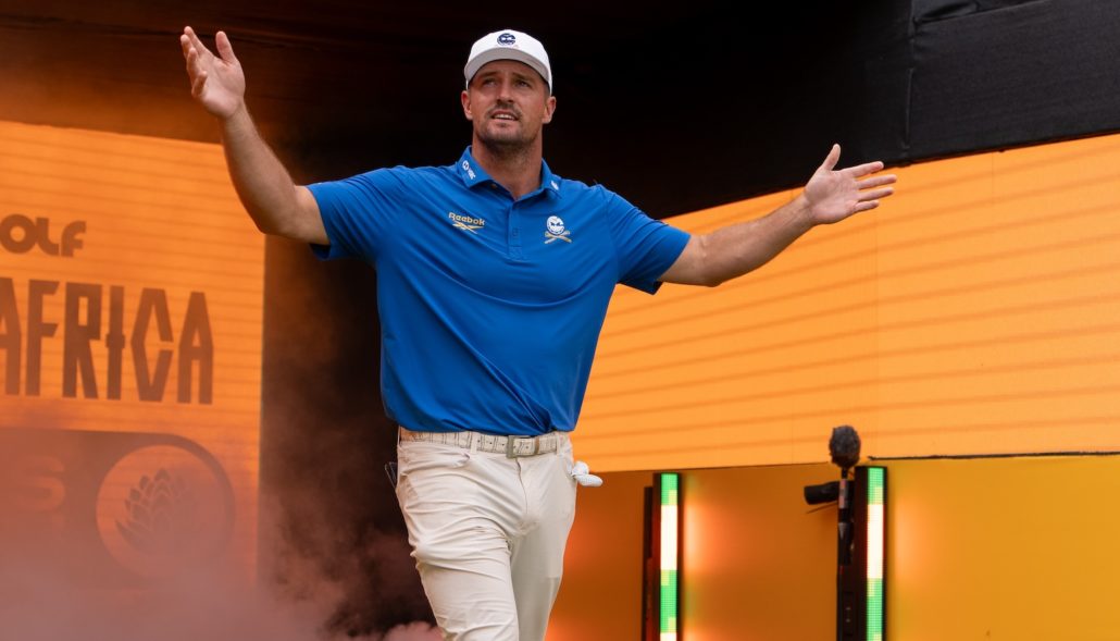 Captain Bryson DeChambeau of Crushers GC walks onto the 17th tee during the first round of LIV Golf South Africa at The Club at Steyn City on Thursday, March 19, 2026 in Midrand, South Africa. (Photo by Pedro Salado/LIV Golf)