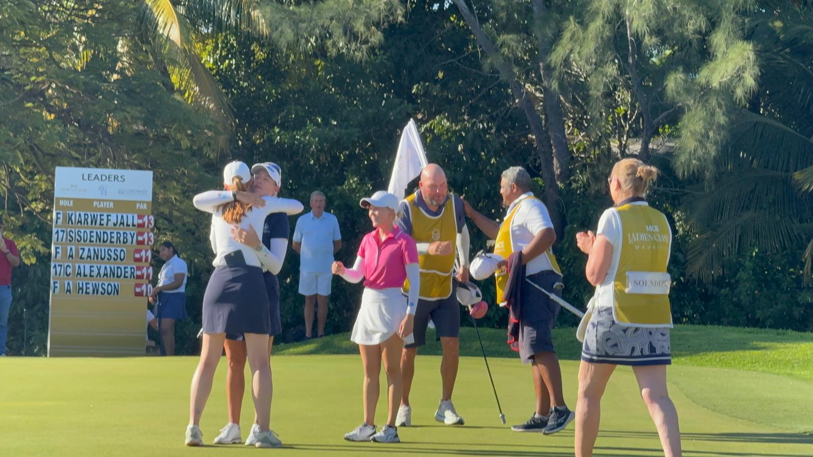 Scenes on the 18th hole in Mauritius